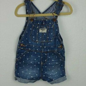 OSH KOSH Overall Shorts size 12-18m Denim Stars